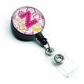 Carolines Treasures Letter Z Flowers and Butterflies Pink Retractable Badge Reel CJ2005-ZBR